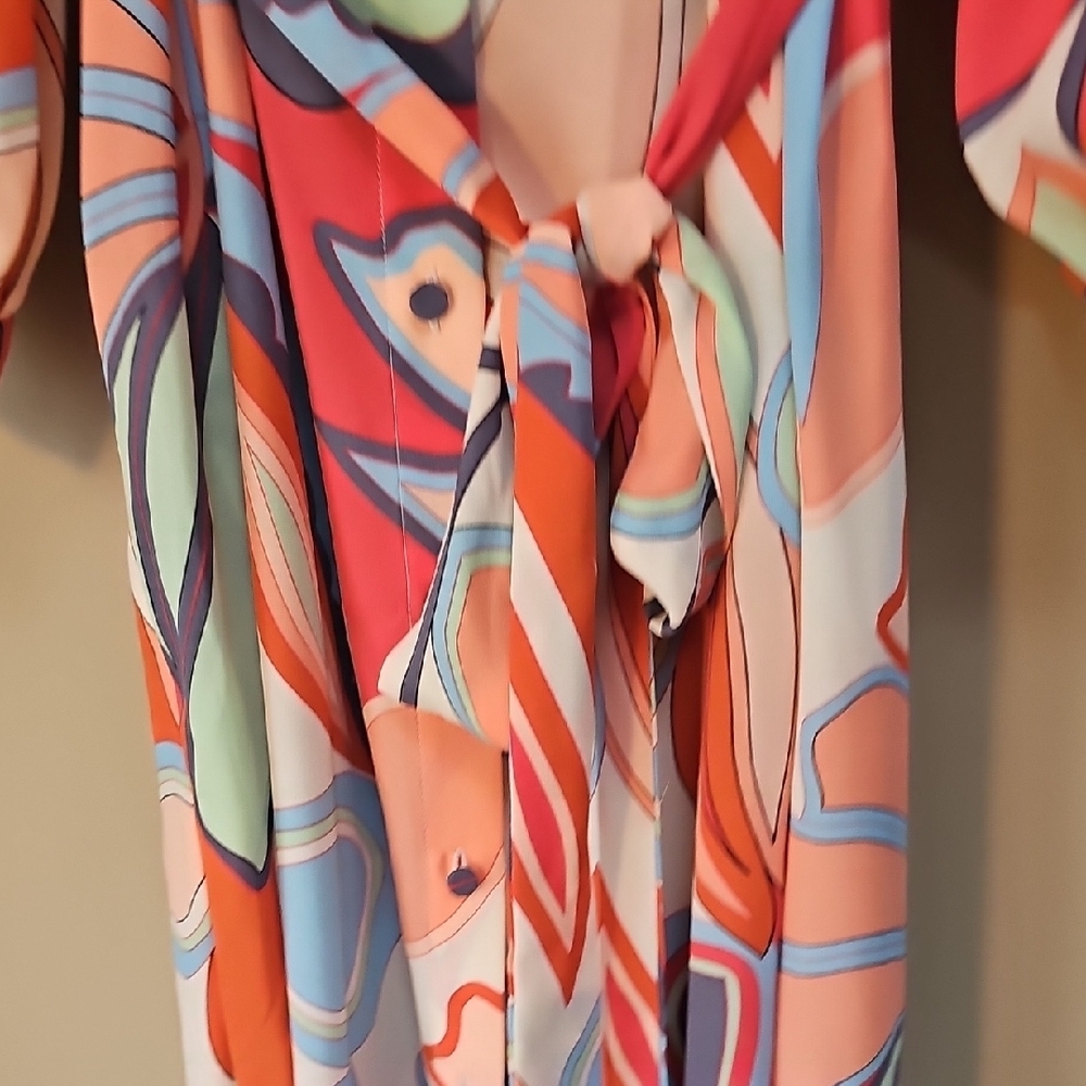 Alexis For Target Colorful Long Sleeve Button Down Dress - Picture 4 of 6